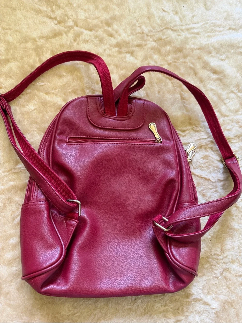 Nevenka Women's Red Mini Leather Backpack